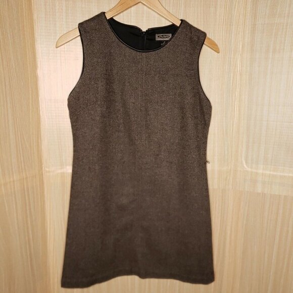 Gap Premium Classic Tailored Wool Blend Sheath Dress With Leather Trim 8 - Picture 1 of 7